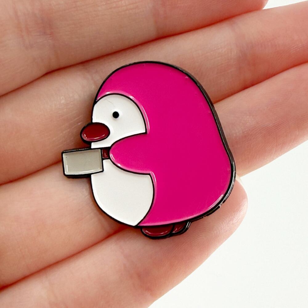 Pink Murder Penguin Funny Soft Enamel Pin